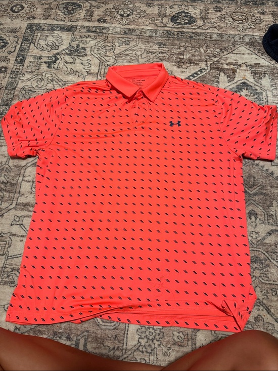 Under Armour Other - Under Armour Men’s Neon Coral Polo with Navy Accents